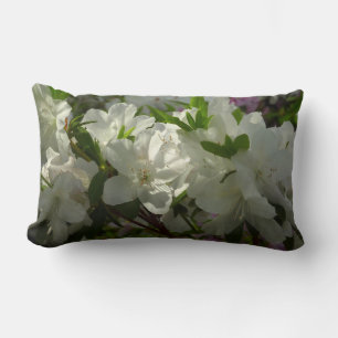 Sunlit White Azaleas Beautiful Spring Flowers Lumbar Pillow