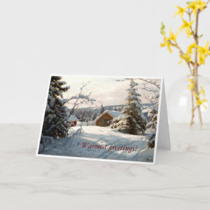 Sunlit winter landscape by Peder Mork Monsted Card