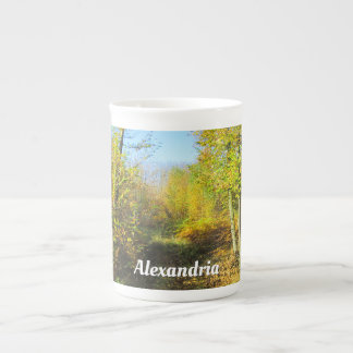 Sunlit Woods in Autumn - Personalized Bone China Mug