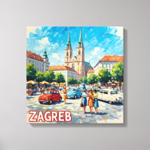 Sunlit Zagreb Cathedral Promenade Canvas Print