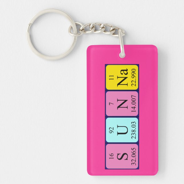 Sunna periodic table name keyring (Front)