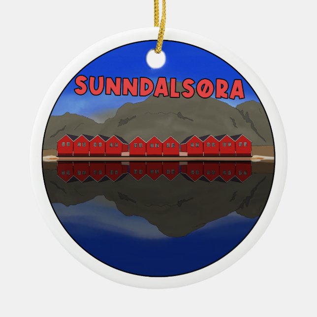Sunndalsøra Norway Ceramic Ornament (Front)