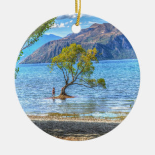 Sunning Lake Wanaka New Zealand Sea island gifts Ceramic Ornament