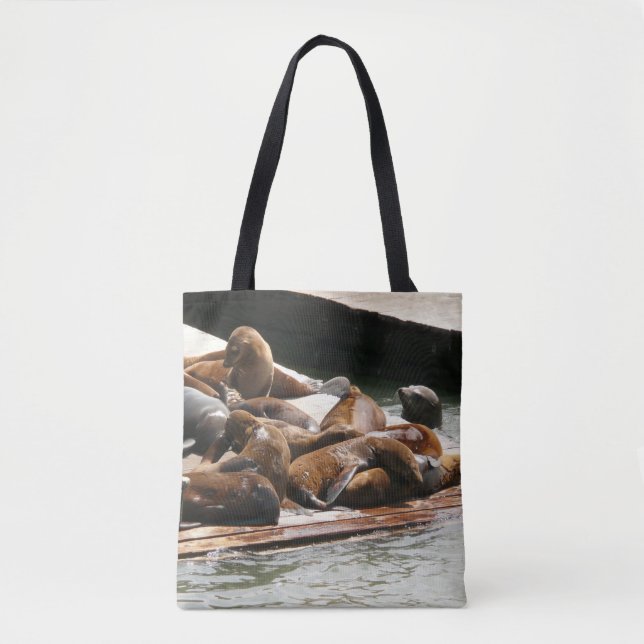 Sunning Sea Lions in San Francisco Tote Bag (Front)