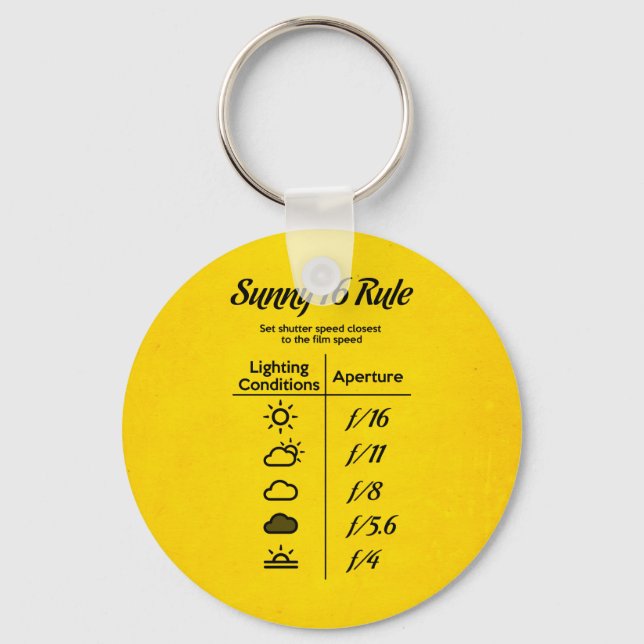 Sunny 16 rule keychain (Front)