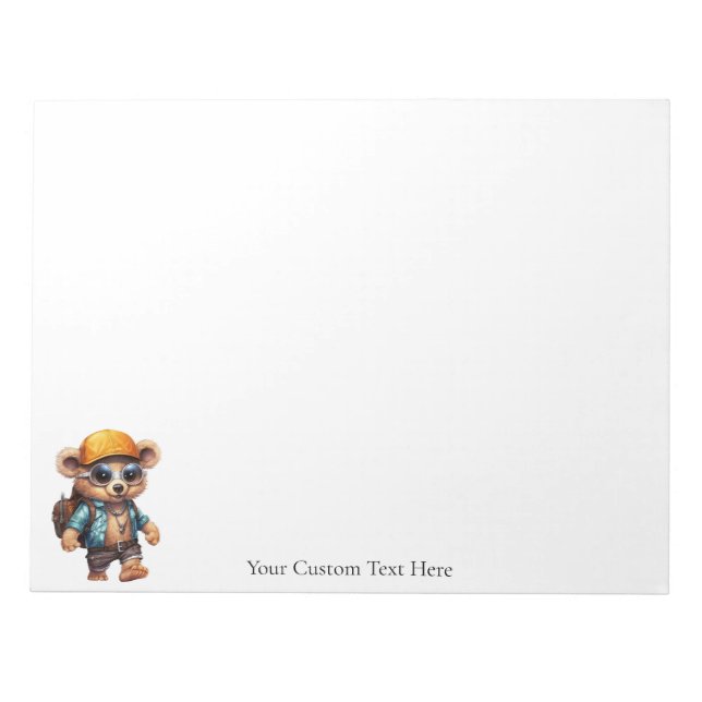 Sunny Adventures with Beachy Bear 11 X 8.5 Notepad (Front)