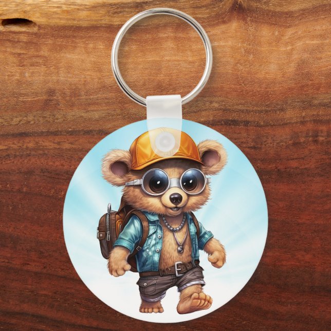 Sunny Adventures with Beachy Bear - Ready for Fun  Keychain (Front)