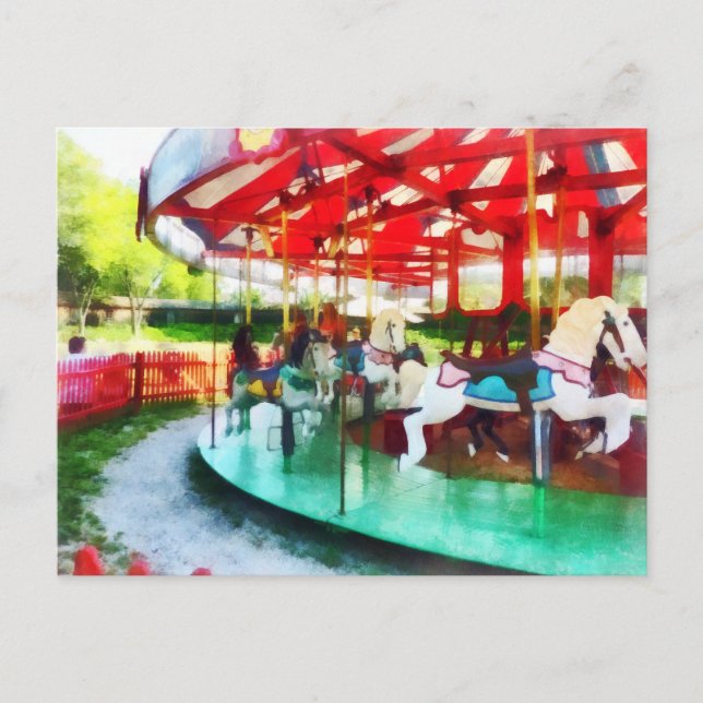 Sunny Afternoon on the Carousel Postcard (Front)
