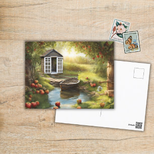 Sunny Apple Orchard Postcard