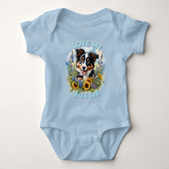 Sunny Aussie Meadow - Customizable Baby Bodysuit (Front)