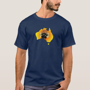 Sunny Australia Map Bear With Retro Sunset T-Shirt