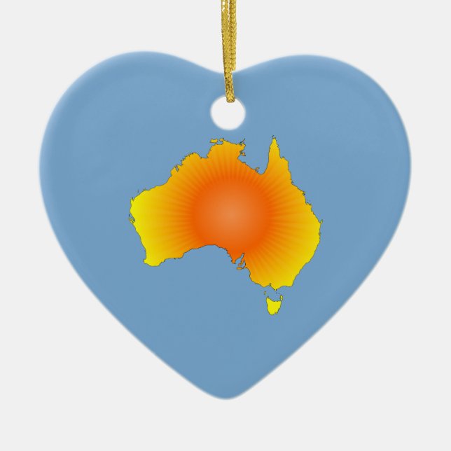 Sunny Australia Map Ceramic Ornament (Front)