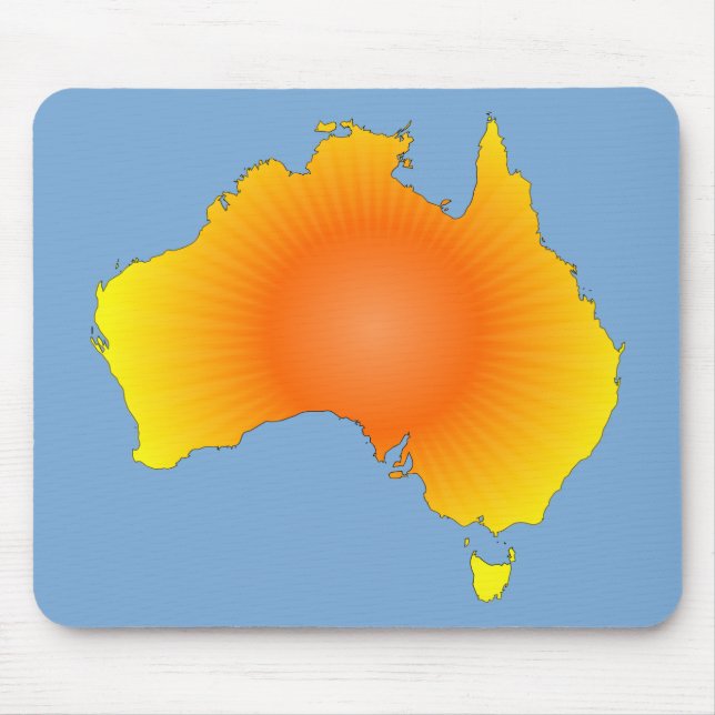 Sunny Australia Map Mouse Pad (Front)