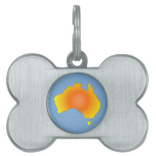 Sunny Australia Map Pet Name Tag