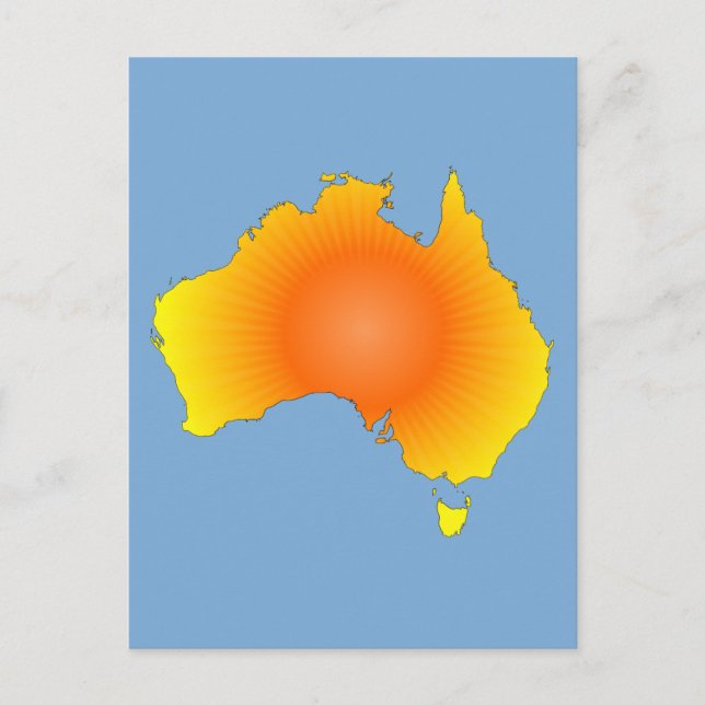 Sunny Australia Map Postcard (Front)
