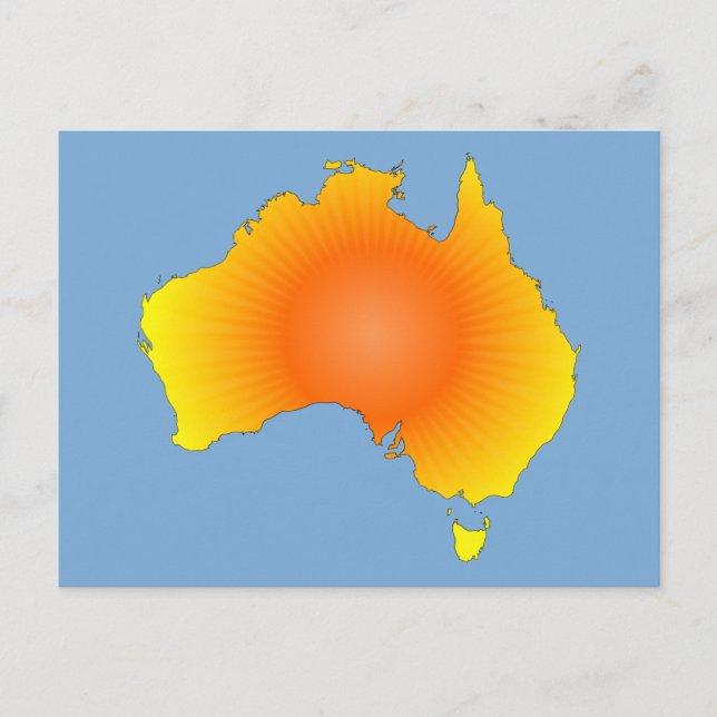 Sunny Australia Map Postcard (Front)