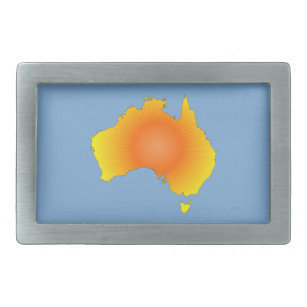 Sunny Australia Map Rectangular Belt Buckle