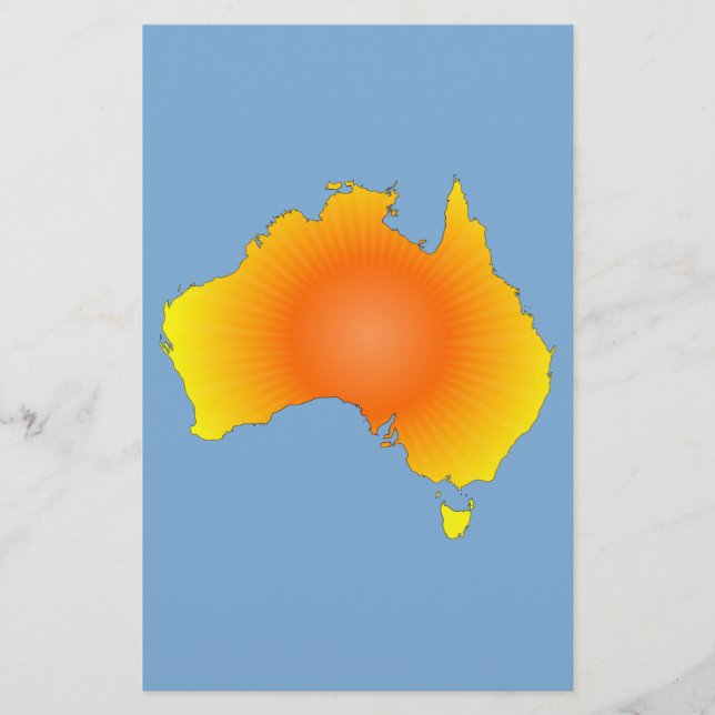 Sunny Australia Map Stationery (Front)