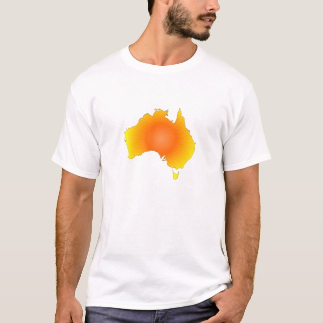 Sunny Australia Map T-Shirt (Front)