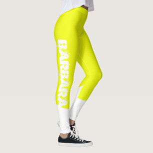 Sunny Barbara Add Your Name Abstract Art Leggings