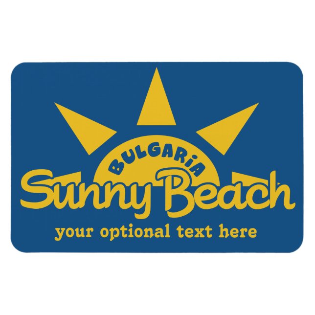 Sunny Beach BULGARIA custom text & colour magnet (Horizontal)
