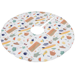 Sunny Beach Fun Pattern Brushed Polyester Tree Skirt