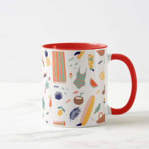 Sunny Beach Fun Pattern Mug