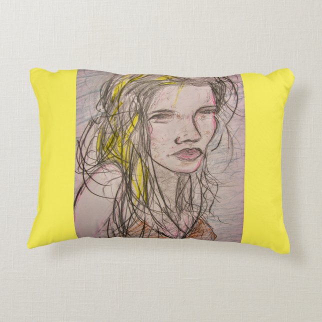 Sunny Beach Girl Accent Pillow (Back)