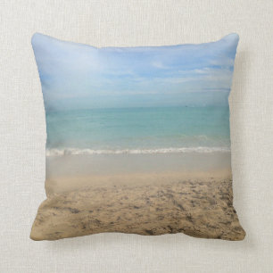 Sunny Beach Landscape- Cape Cod Throw Pillow