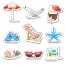 Sunny beach set  sticker