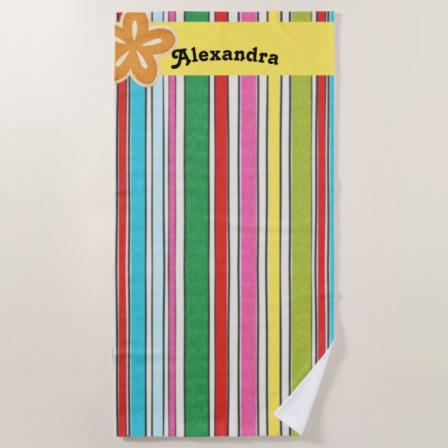 Sunny Beach Stripes Beach Towel (Front)