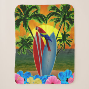 Sunny Beach Surfing Sherpa Blanket