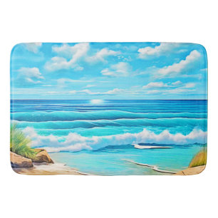 Sunny Beach Waves Design Bath Mat