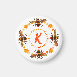 Sunny Bee Initial Magnet