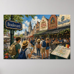 Sunny Belgian Boulevard Daydream Poster