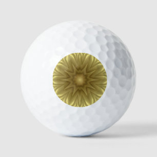 Sunny Bliss: Golden Yellow Floral Template Golf Balls