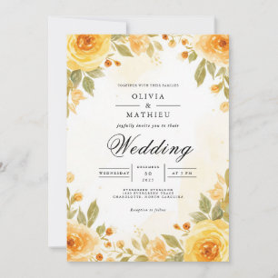 Sunny Bloom Arch Botanical Wedding Invitation