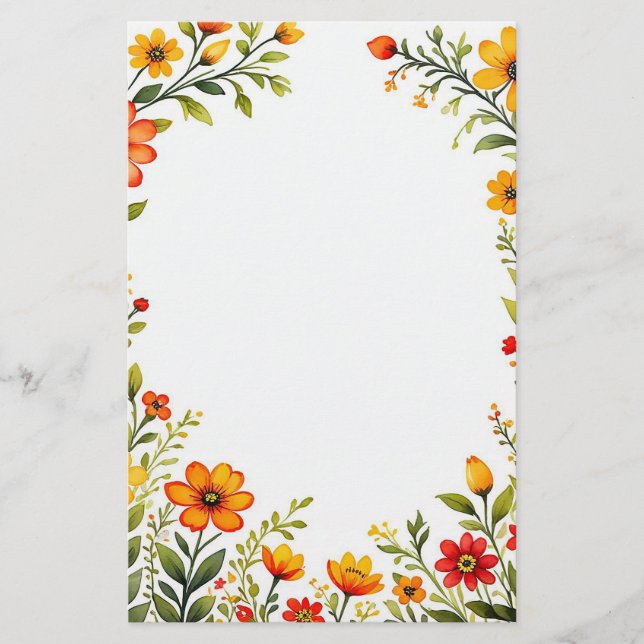 Sunny Blooms Stationary Stationery (Front)