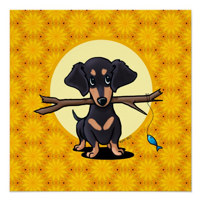Sunny Boho Dachshund Dog Poster (Front)