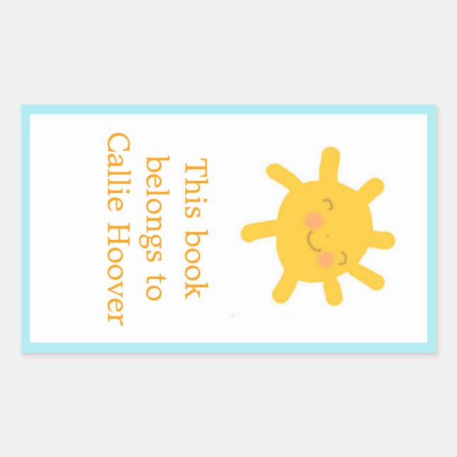 Sunny Bookplate Sticker (Front)