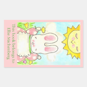Sunny bunny bookplate sticker