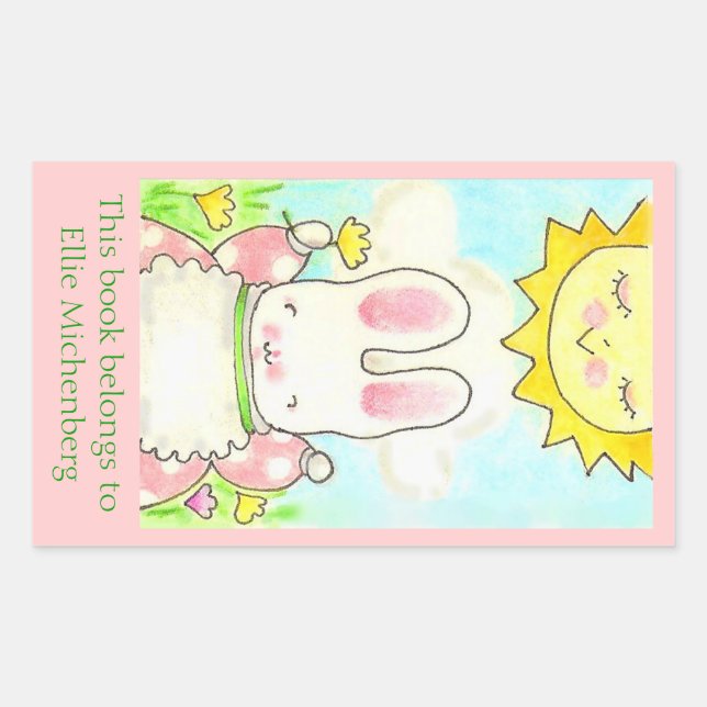 Sunny bunny bookplate sticker (Front)