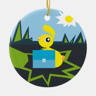 Sunny Bunny Ceramic Ornament