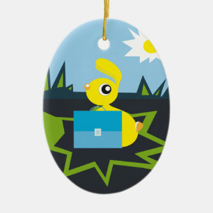 Sunny Bunny Ceramic Ornament