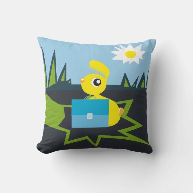 Sunny Bunny Throw Pillow (Front)