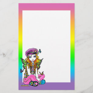 "Sunny" Butterfly Rainbow Fairy Art Stationery
