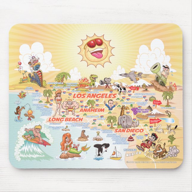 Sunny California Beach Paradise Mouse Pad (Front)