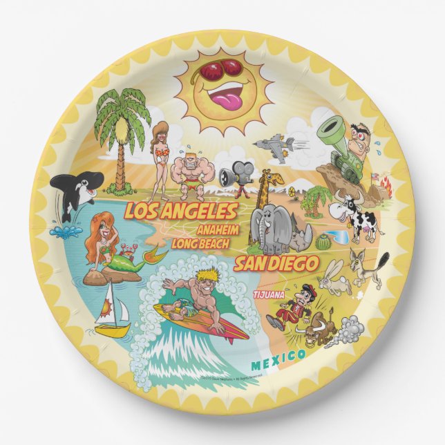 Sunny California Beach Plate (Front)