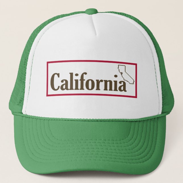 Sunny California Iconic Golden State Vibes Trucker Hat (Front)