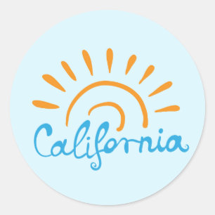 Sunny California Logo Classic Round Sticker